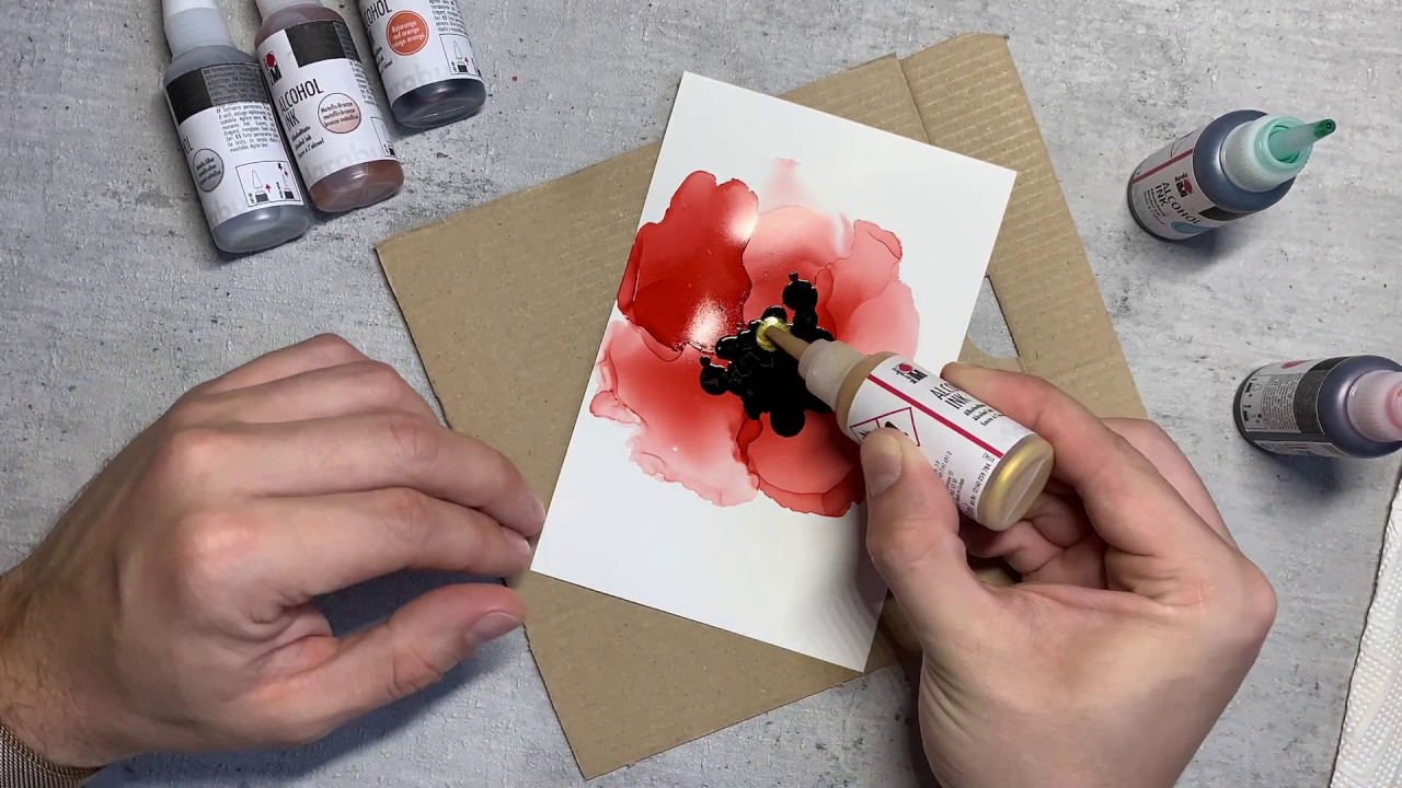 Blumen malen mit Alcohol Ink 🌸| Kurz-Anleitung | by Chrischography 😍