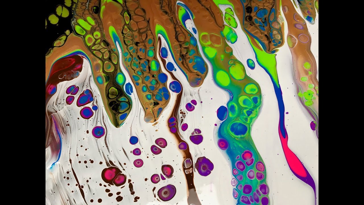 Acrylic Pour Painting: Swipe Technique With Colorful CELLS