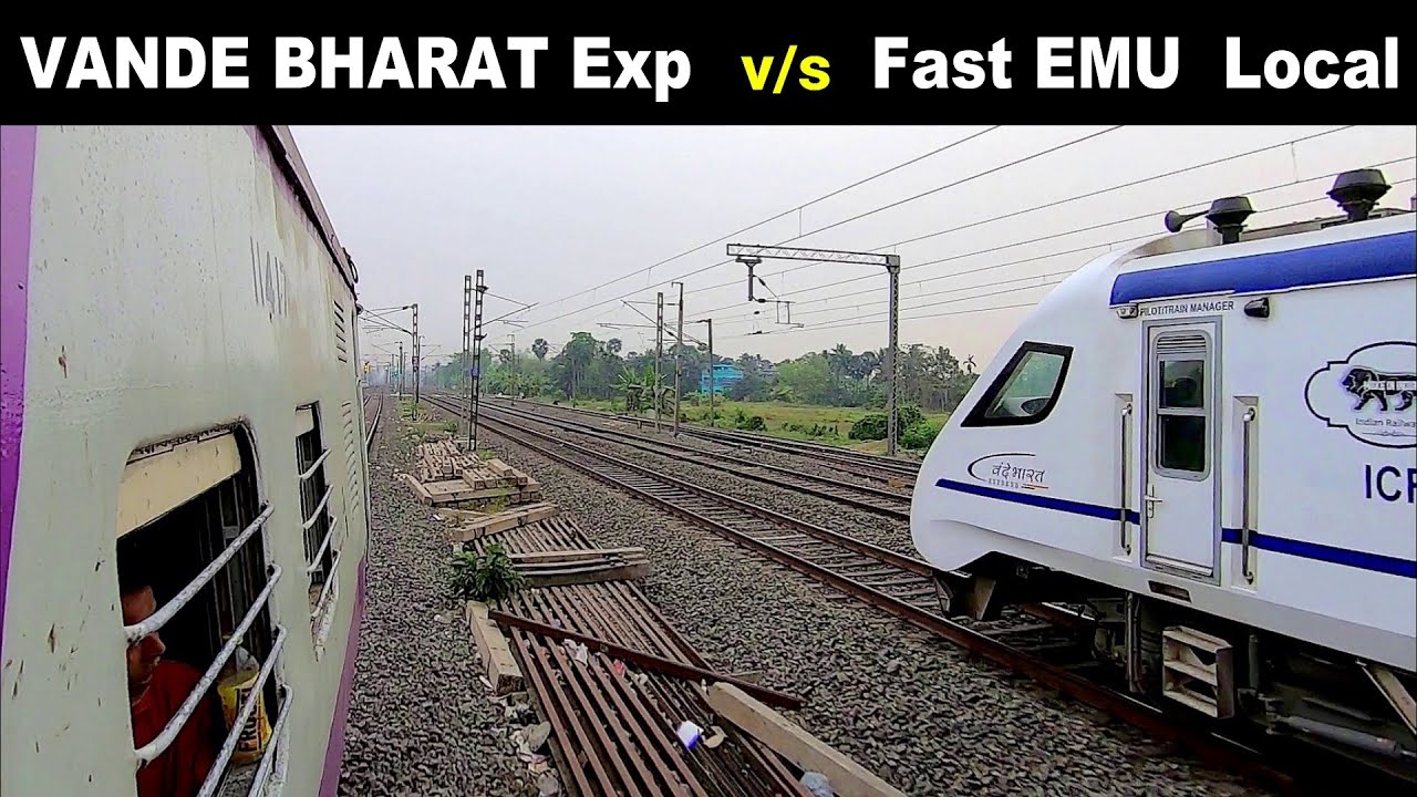 ‎️‍🔥Dangerous TRAIN RACE : Vande Bharat Express v/s Fast EMU Train | Brutal Overtake & Parallel Run