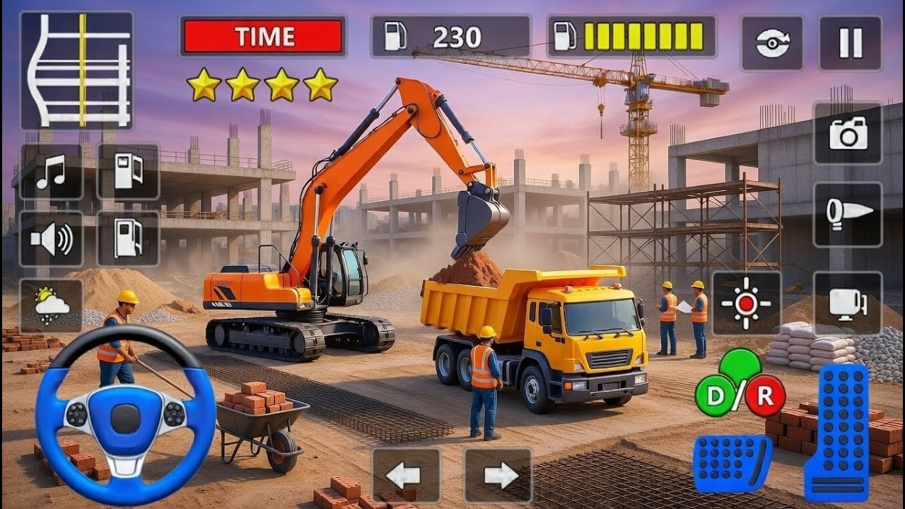 JCB Construction Simulator 3D - Real JCB Excavator Crane Game - Android Gameplay