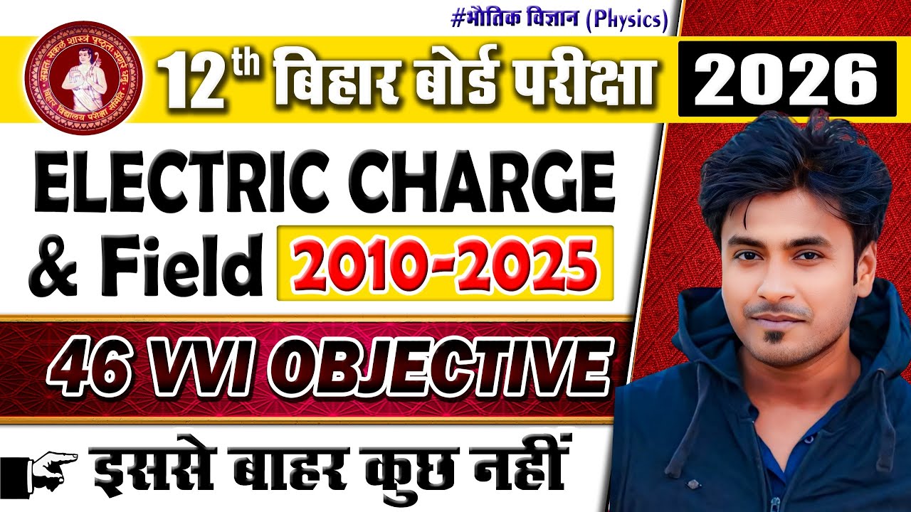 Class12 physics chapter 1 | Electric charge and field important objective || question bank 2010-2025