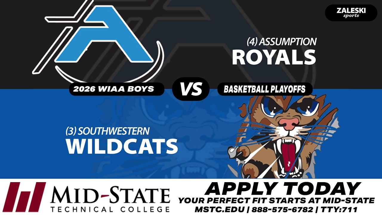(4) Assumption vs (3) Southwestern | 2026 WIAA Boys Basketball Sectional Final