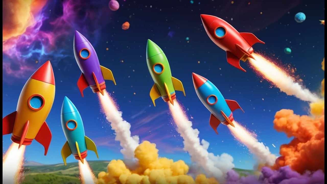 Zes Kleine Speelgoedraketten Knal, Knal, Boem! 🚀 | Ruimte Avontuur & Kinderliedjes