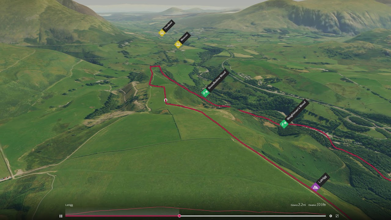 Latrigg (Northern Lake District) - 3D fly-through