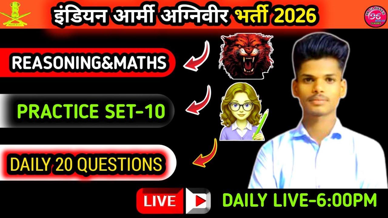 Indian Army Agniveer Bharti 2026 || PYQ and Practice Set 11   || MATHS & REASONING