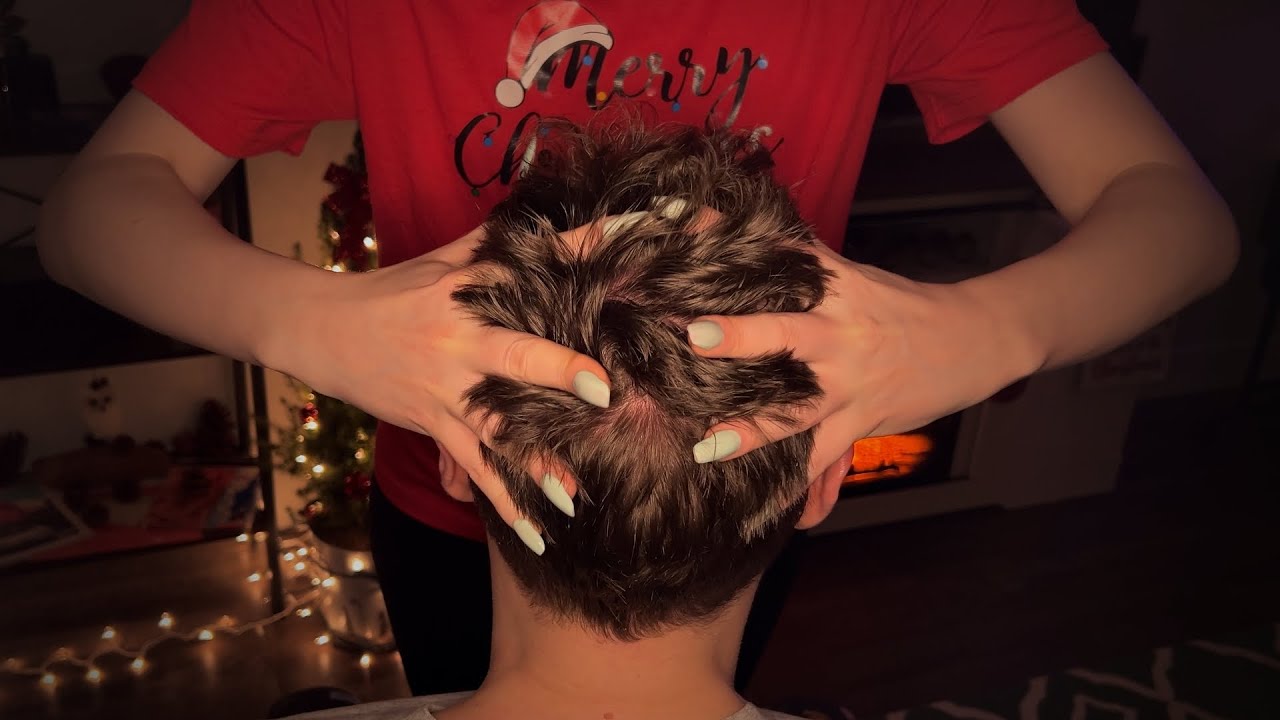 ASMR Merry Scalp Scratching 🎄💤 Crisp Nail Sounds