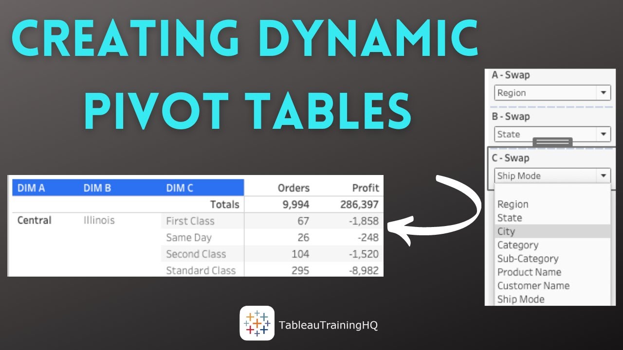 Supercharge Your Tableau Dashboard With Dynamic Pivot Tables (Swap Tables)  | Tableau Tidbits