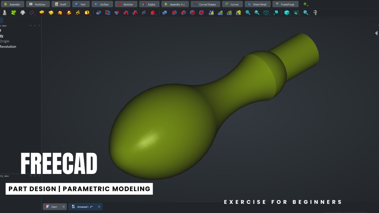 FreeCAD Part Design Workbench Tutorial | Parametric Modeling Exercise 2 for Beginners
