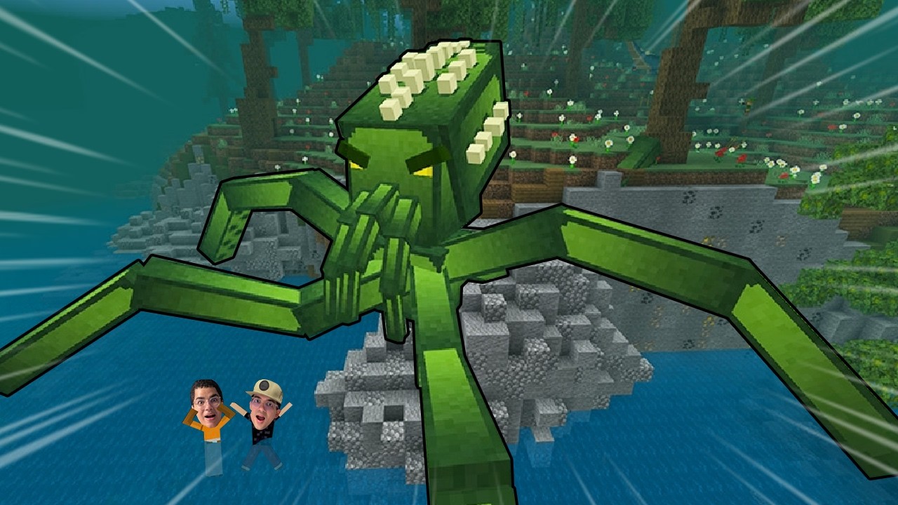 ENCONTRAMOS UM POLVO GIGANTE DE  99999 METROS NO MINECRAFT!