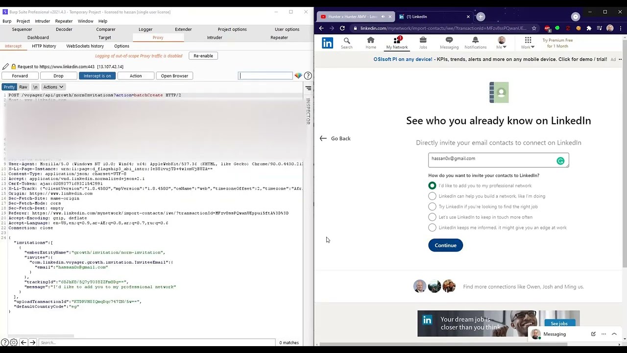 LinkedIn Vulnerability (Rate Limit Bypass)