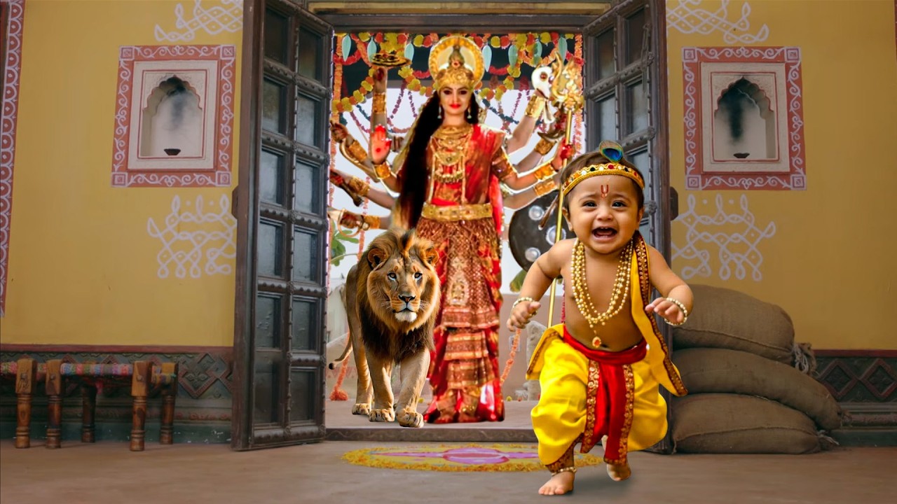 क्यों माँ दुर्गा और उनके शेर को देखकर भाग गए नन्हे कान्हा? - YASHOMATI MAIYYA KE NANDLAL | Krishna