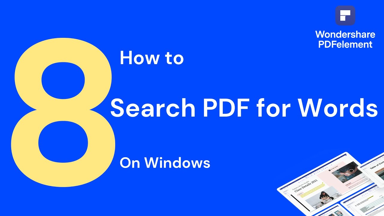 How to Search PDF for Words on Windows  | PDFelement 8