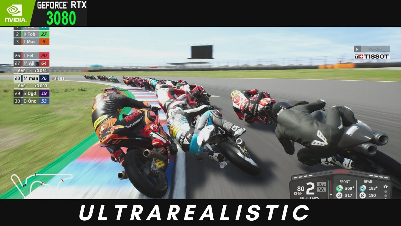 Max settings, RTX 3080, 21:9 Ultrawide MotoGP Gameplay