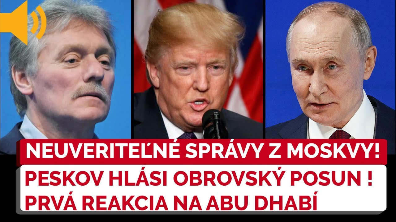 Peskov s prelomovým vyhlásením na rokovania v Abu Dhabi. PRVÁ REAKCIA z Moskvy prekvapuje