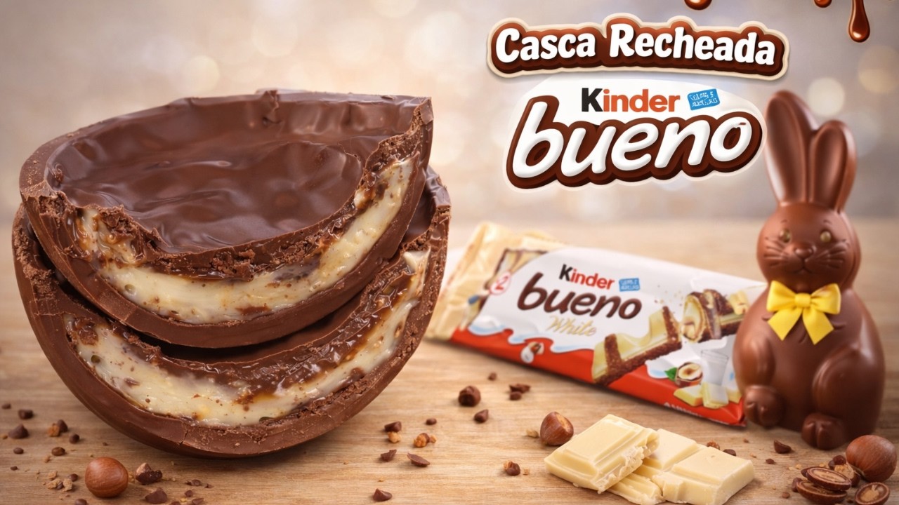 O SEGREDO DA CASCA RECHEADA DE KINDER BUENO | PERFEITA PARA VENDER NESSA PÁSCOA
