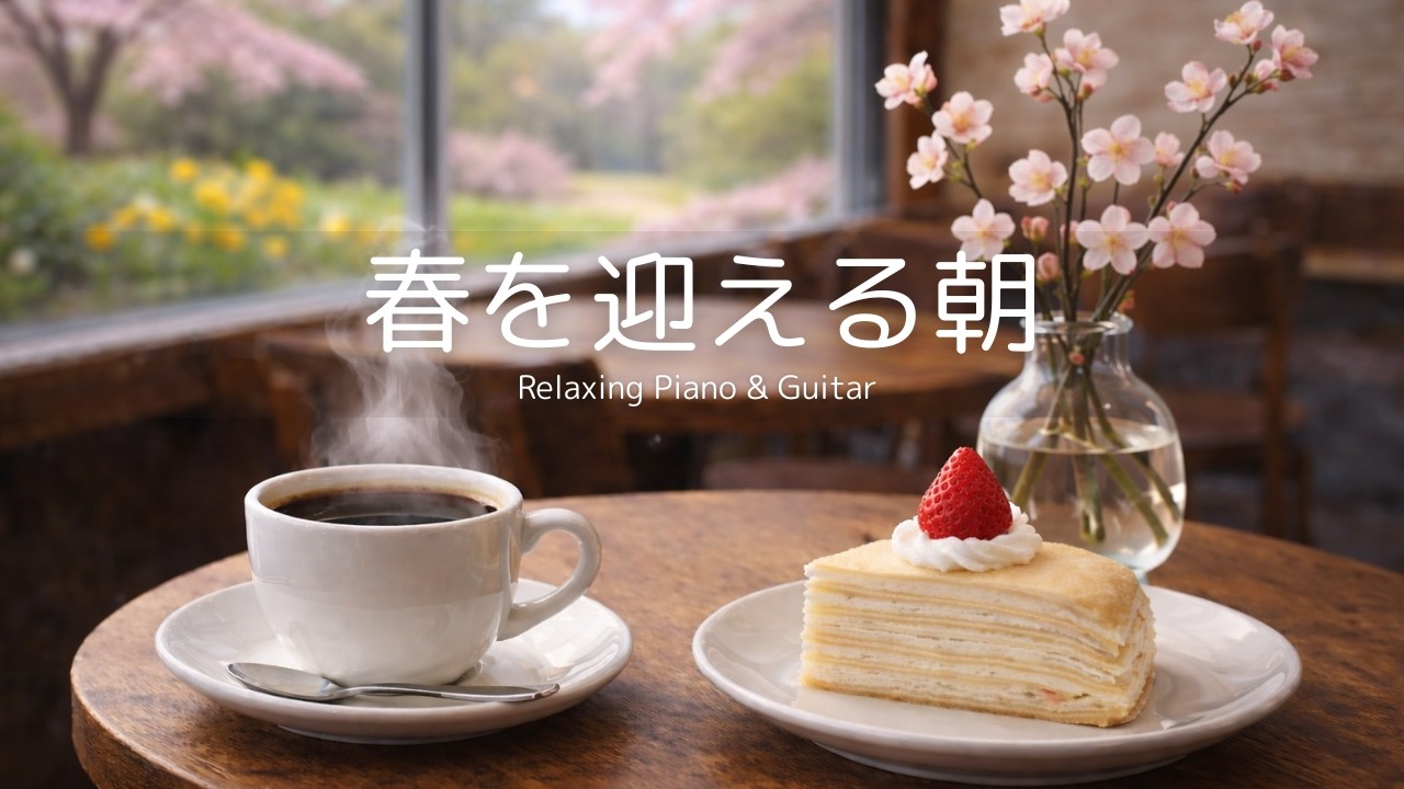 【休日カフェBGM】春を迎える朝に｜静かなピアノとギターで整えるひととき