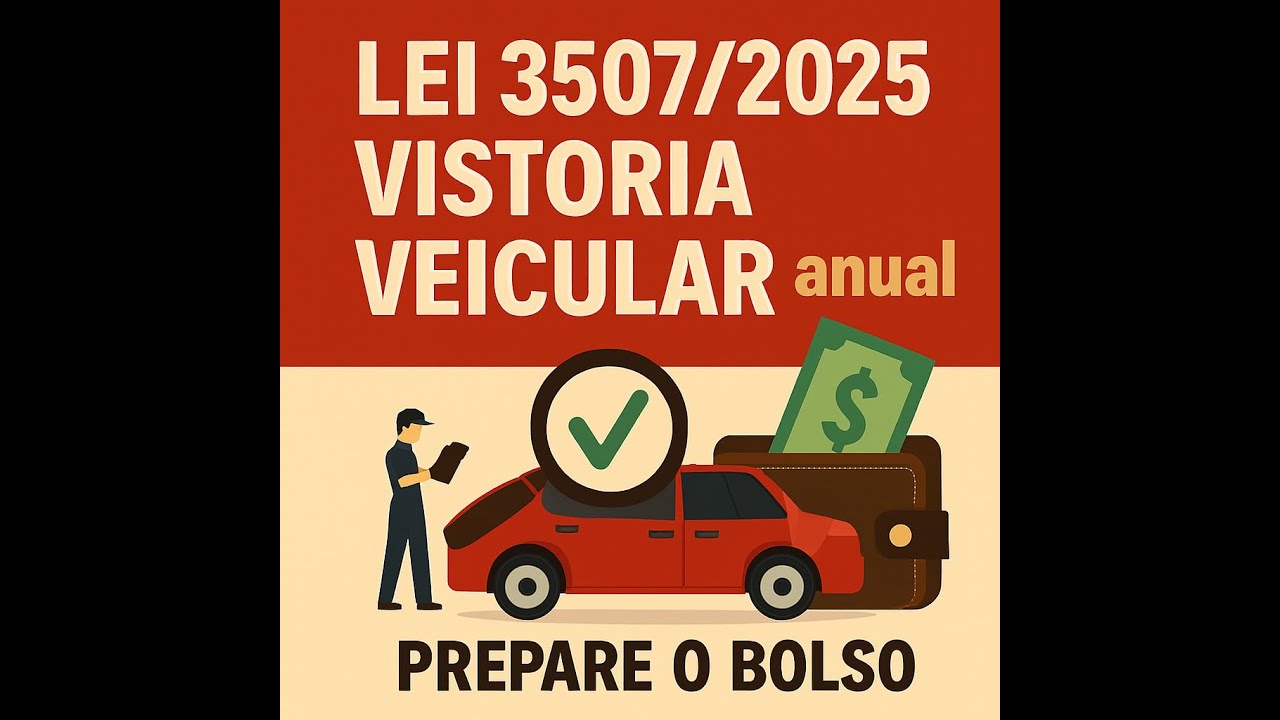 Lei 3507_2025 Vistoria VEICULAR anual OBRIGATÓRIA. Prepare o BOLSO!