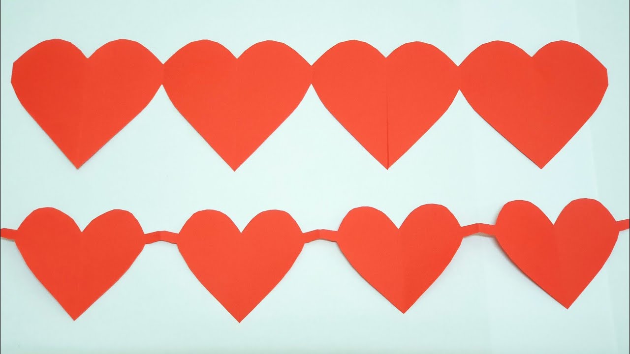 How to make paper chain heart,paper heart Garland  2 ways,valentine's day crafts