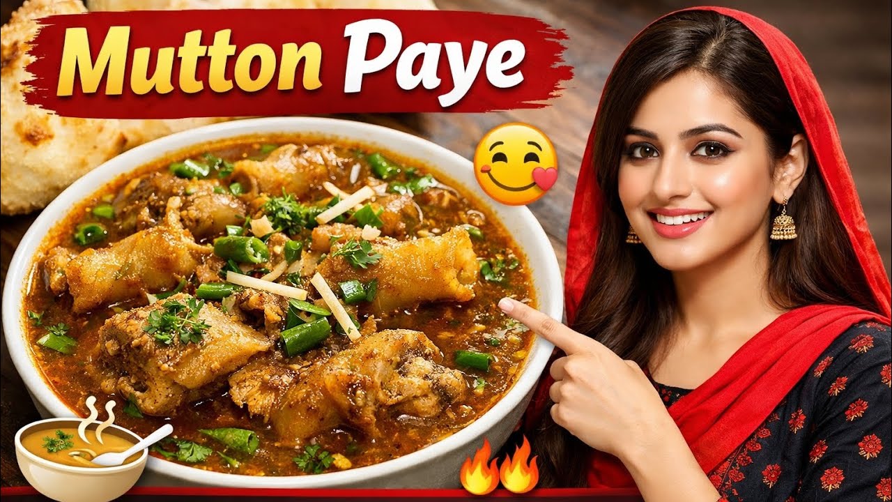 Mutton Paye Recipe | Mazedaar Desi Nashta Ghar Par Banaen