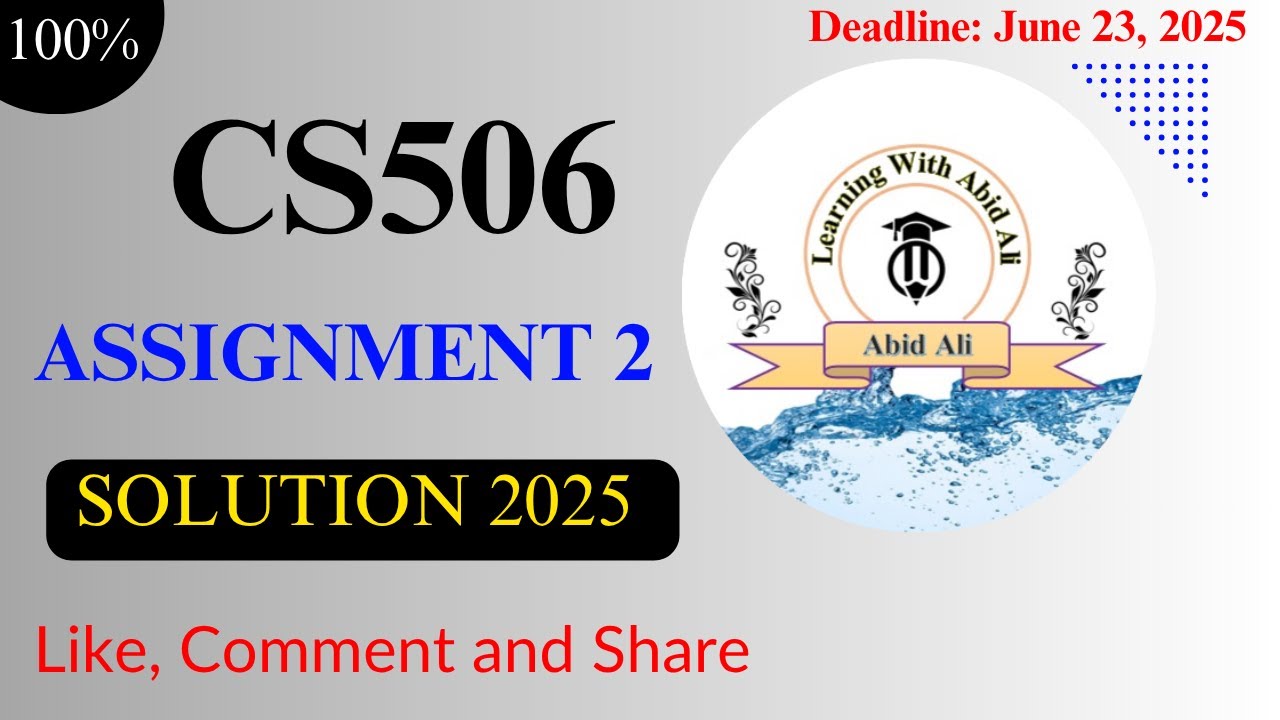CS506 Assignment 2 || CS506 Assignment 2 Solution 2025 || CS506 Assignment 2 Spring 2025