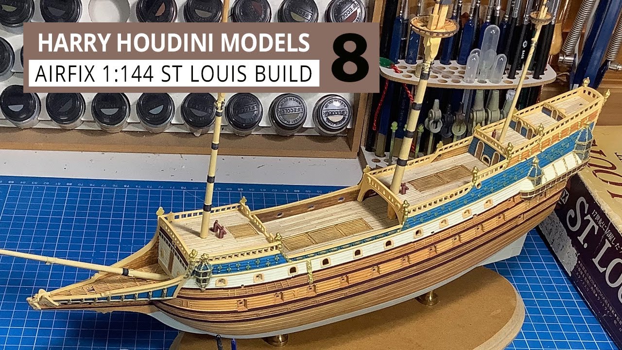 Airfix St Louis Part 8  Masts and Brass Pedestal base