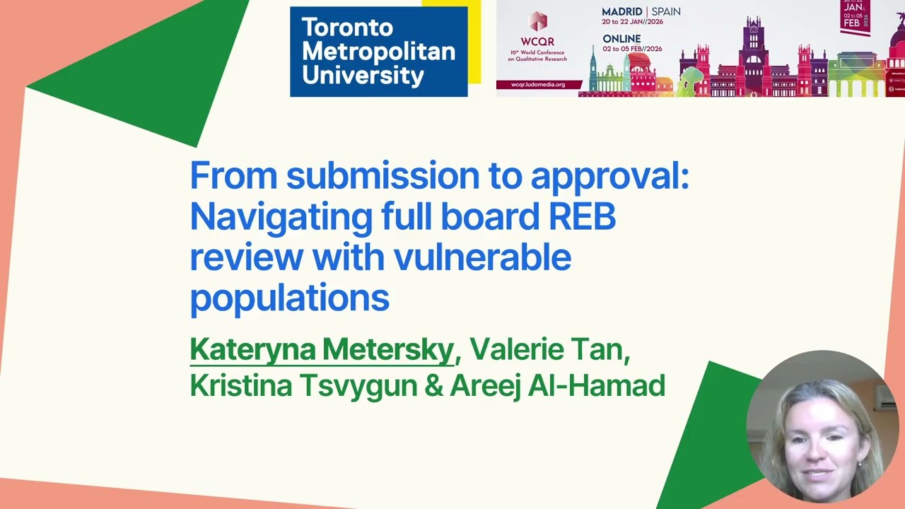 WCQR2026_331052: From Submission to Approval: Navigating Full Board REB Review with Vulnerable...