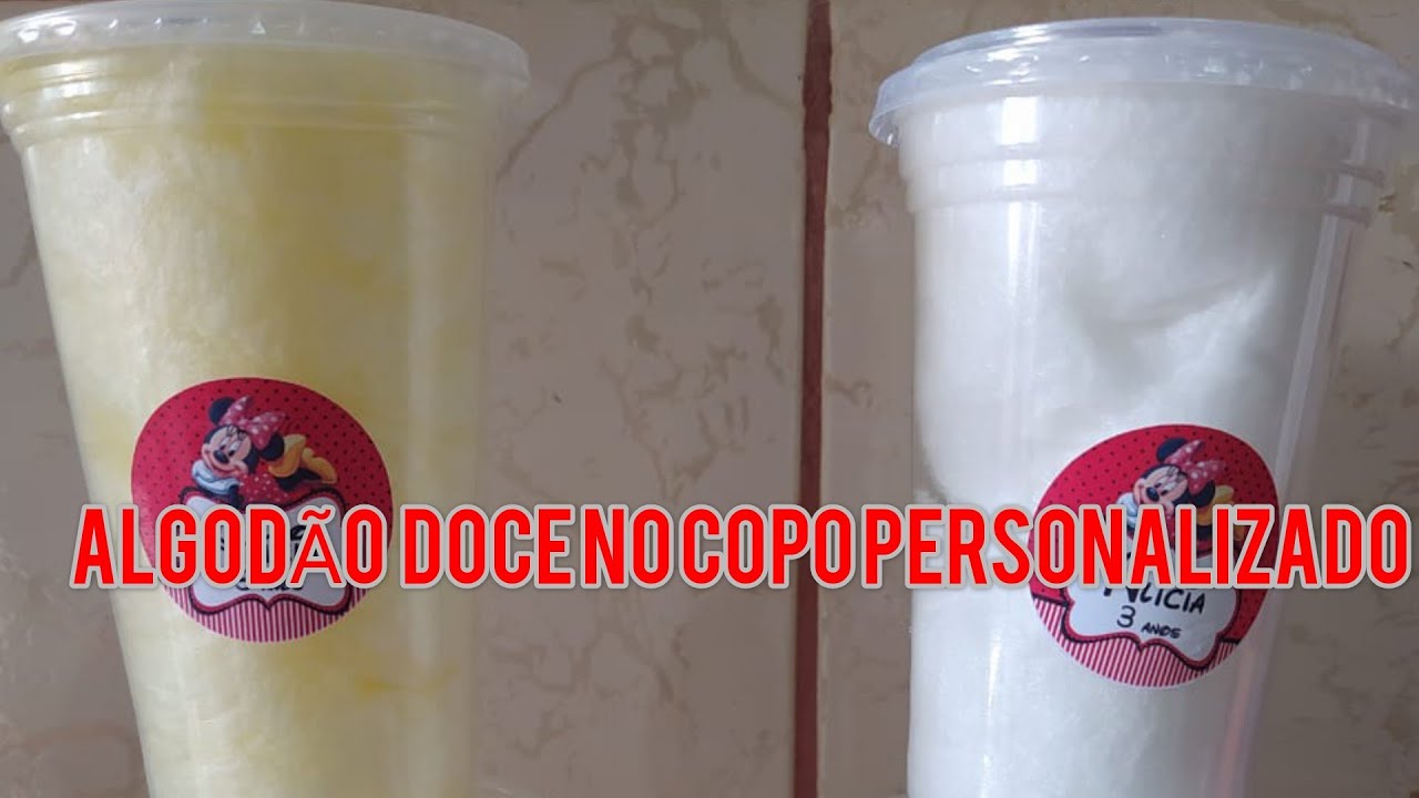 Algodão doce no copo