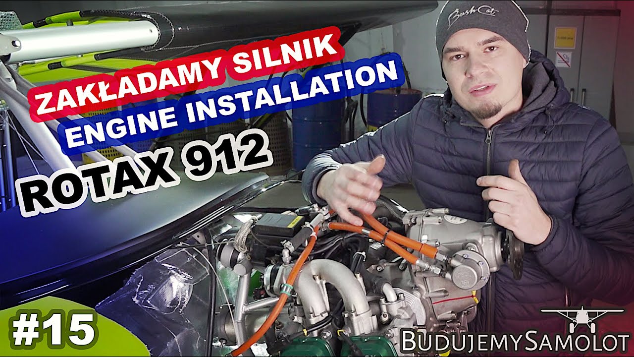 BudujemySamolot.pl - Zakładamy silnik - Rotax 912 - Engine  installation (Subtitles EN) BushCat #15