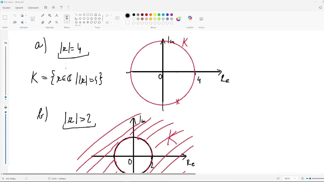 Geometrický model komplexních čísel, geometrický význam absolutní hodnoty rozdílu v Gaussově rovině