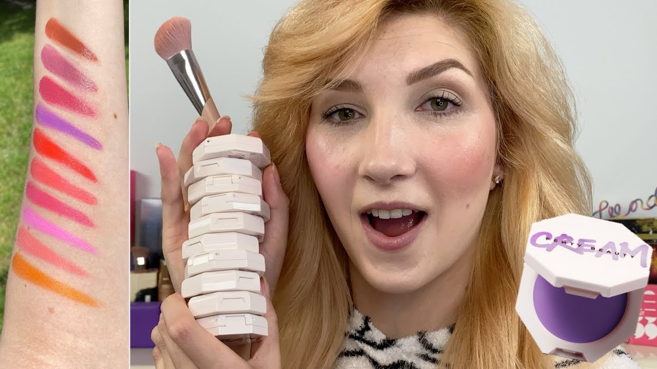 SWATCHING ALL 10 Fenty Cream Blushes! CHEEKS OUT COLLECTION