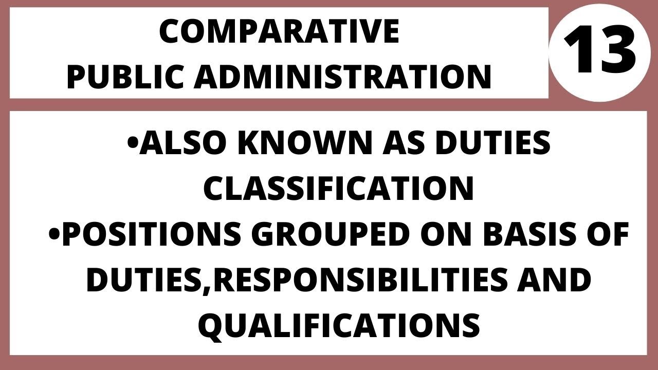 POSITION CLASSIFICATION | Comparative Public Administration in Hindi Urdu MPA503 LECTURE 19