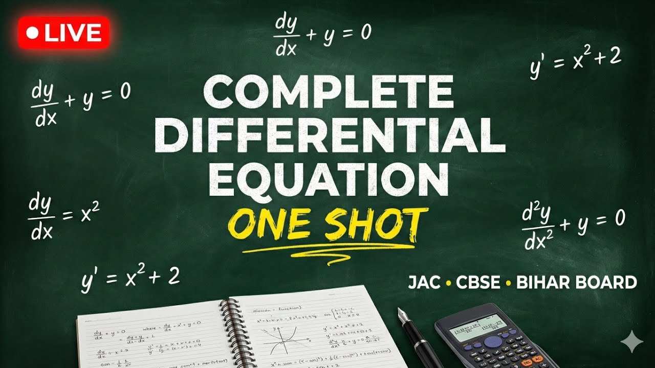 🔴 Differential Equation in One Shot | Class 12 LIVE