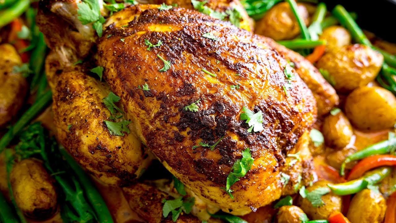 This Curry roast chicken is permanently on our recipe rotation!