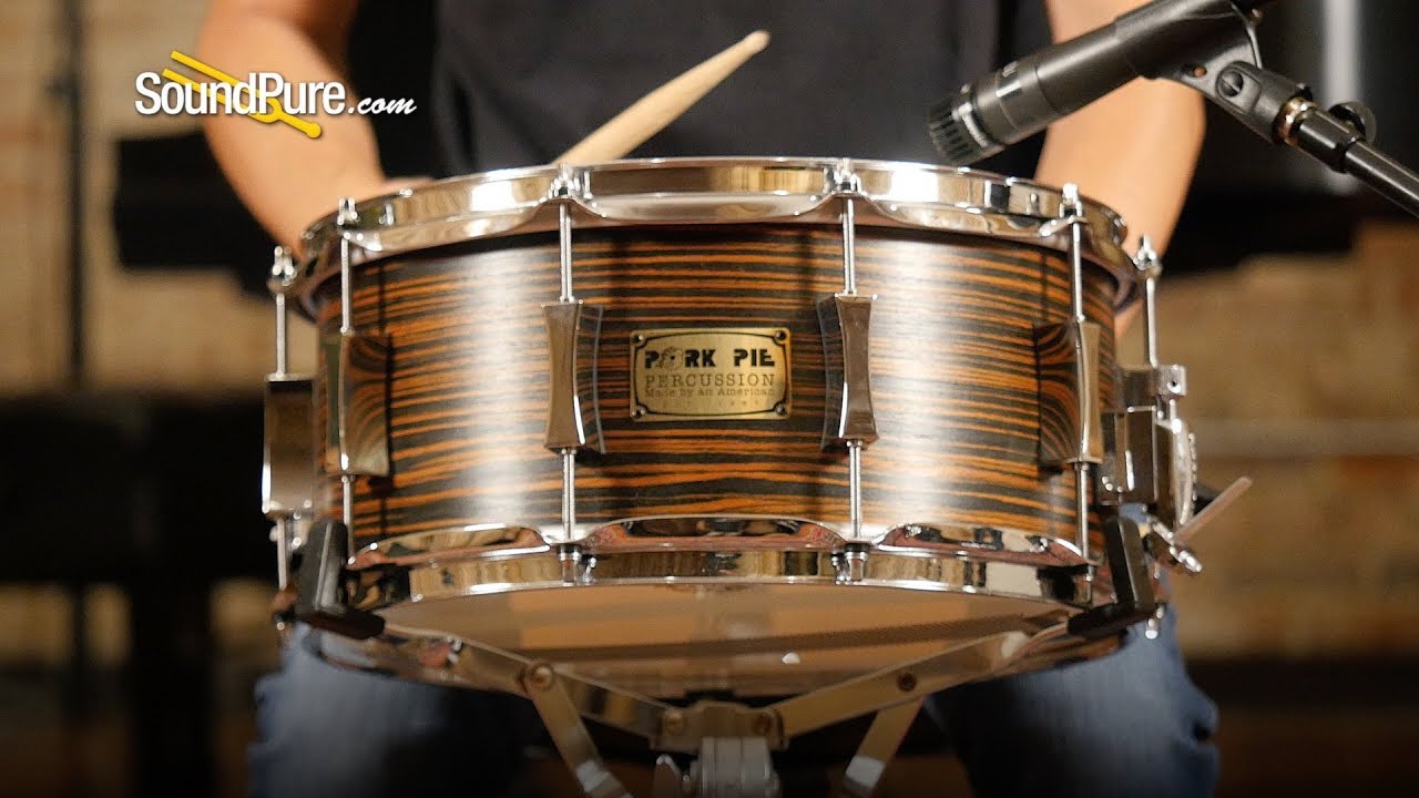 Pork Pie 6x14 Maple Snare Drum Macassar Ebony Veneer&mdash;Quick 'n' Dirty