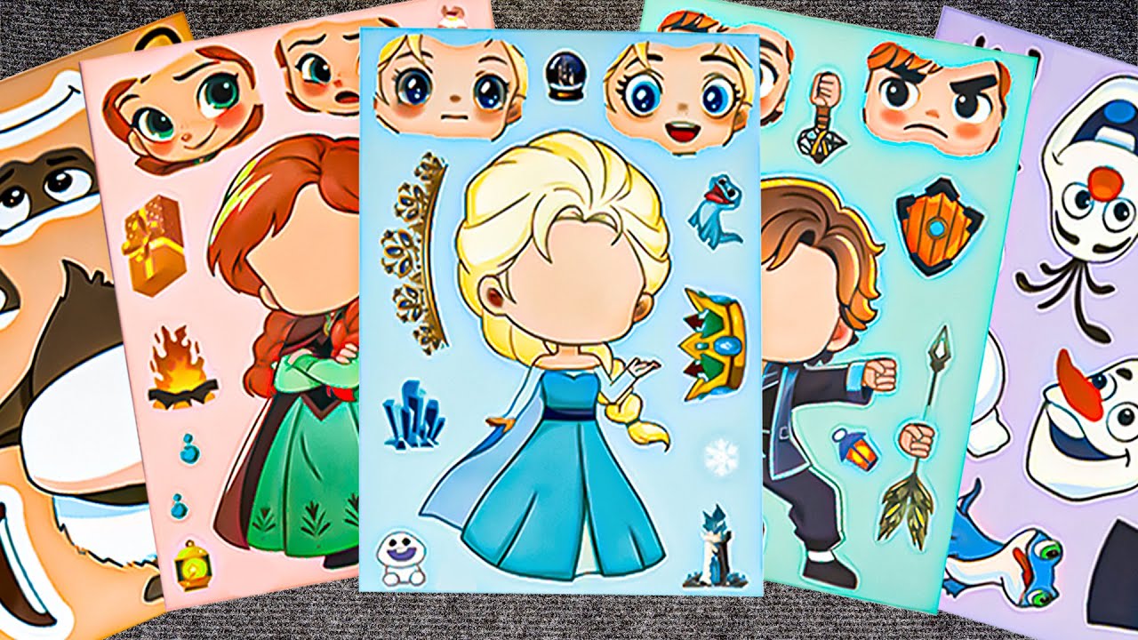 Oddly Satisfying DISNEY FROZEN 3 Elsa and Anna Dressup ❄️ Stickers Collection | ASMR Paper DIY