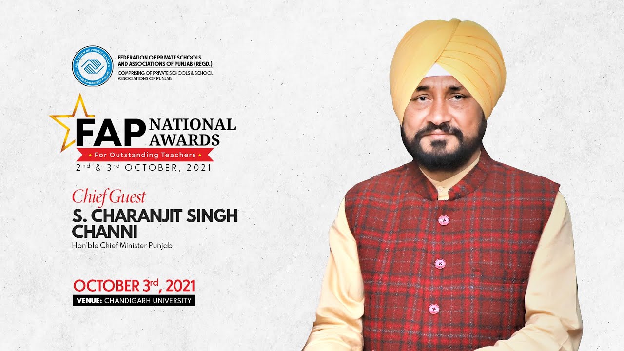 Streaming Live : The Hon'ble Chief Minister of Punjab, S. Charanjit Singh Channi at FAP Awards 2021