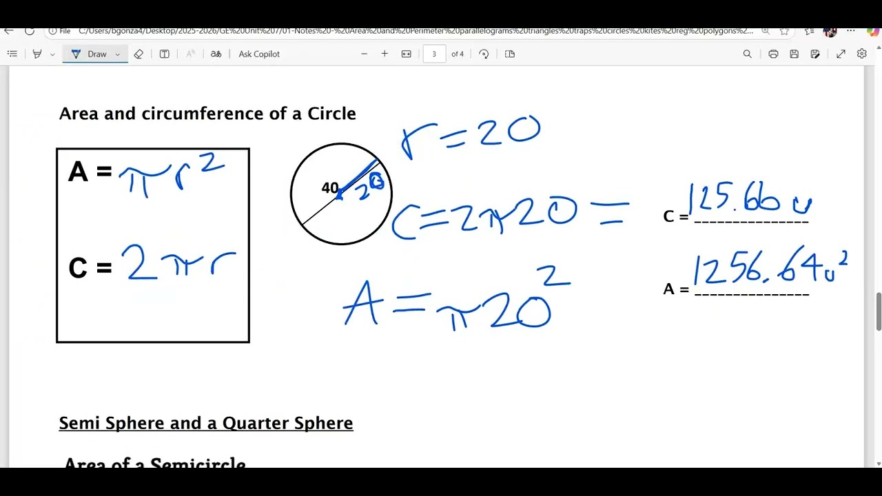 2/10/26 GE Notes Perimeter & Area pt 2 #mrglee