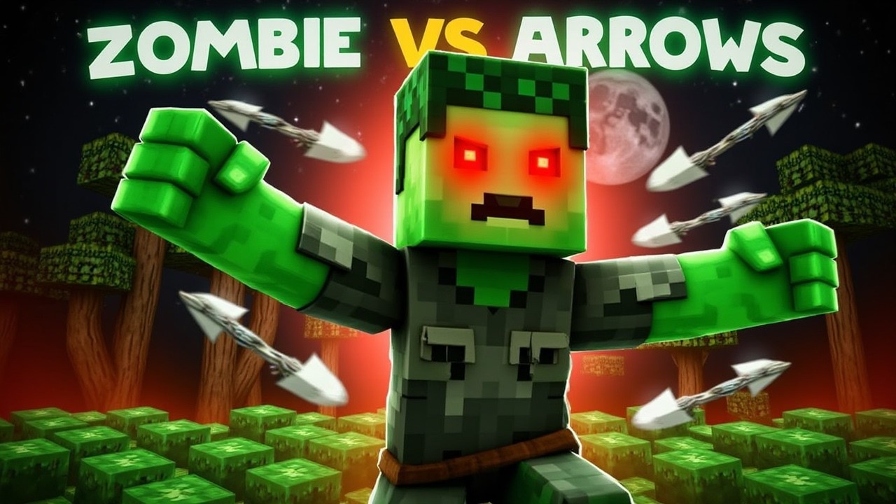 🔴 ARROWS  vs BIG ZOMBIE 🔴  #minecraft #minecraftvideos #shortsfeeds