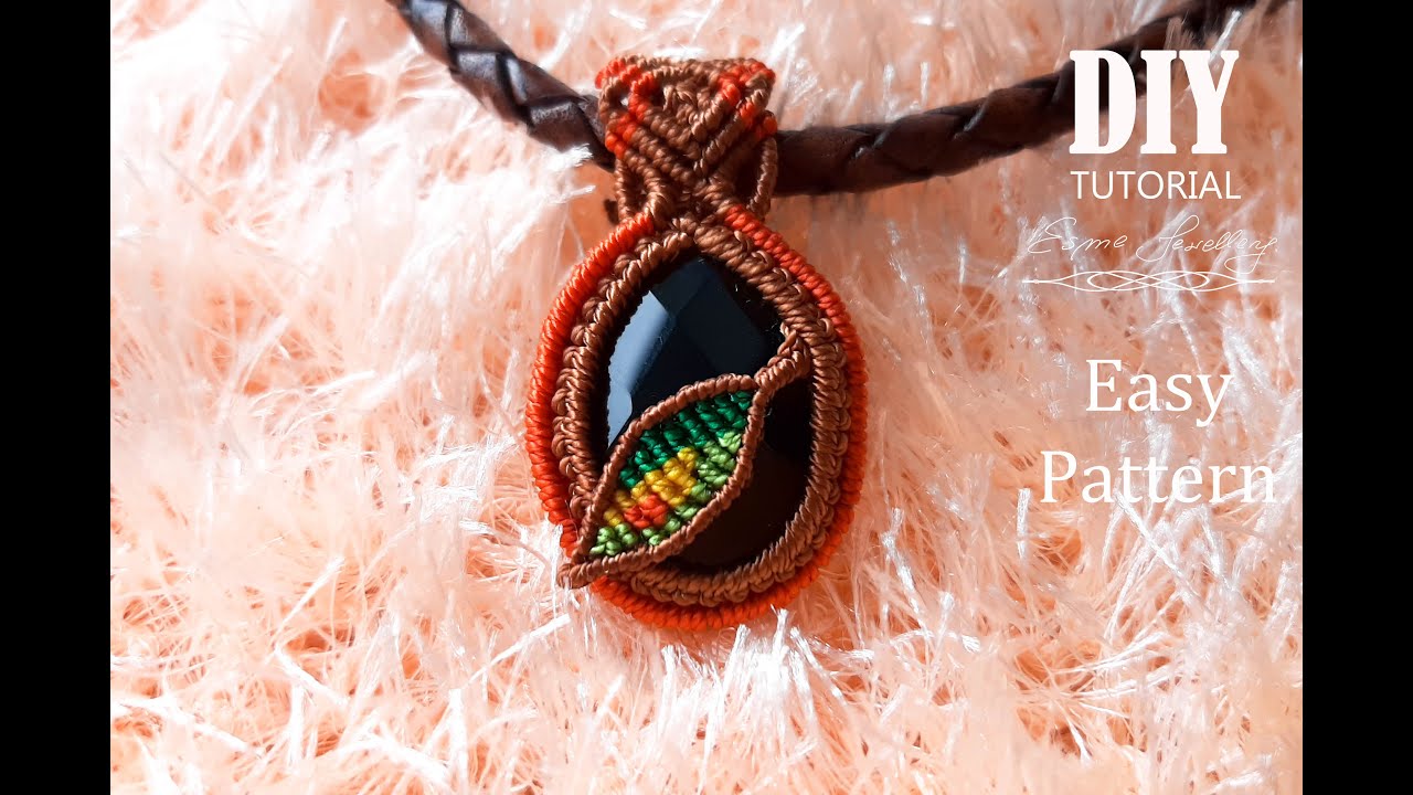 Makramowy naszyjnik krok po kroku / Prosta makrama / Macrame necklace tutorial DIY / Easy macrame