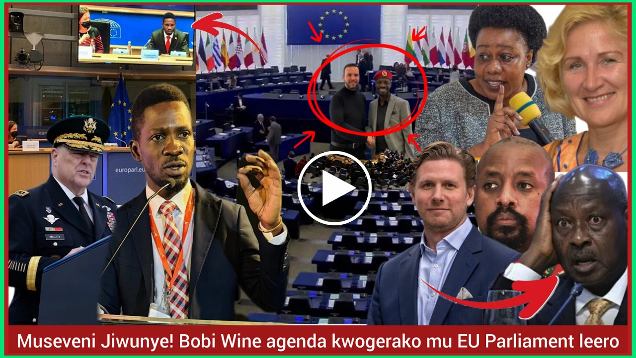Agatalinda! Museveni Jiwunye Bobi Wine atuuse mu EU Parliament okulabisa ebyali mu Kalulu!