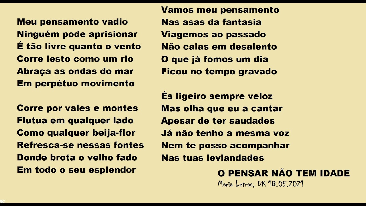 O PENSAR NÃO TEM IDADE