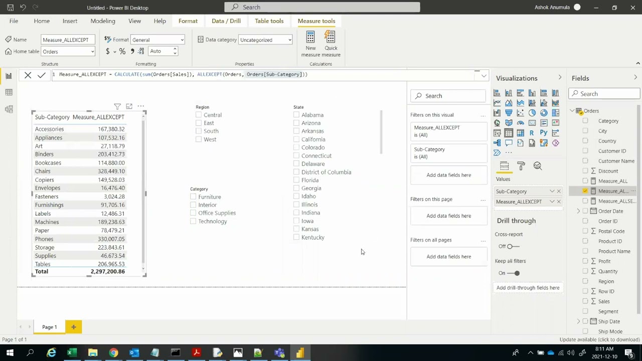DAX - All, Allselected, AllExcept, Lookupvalue - Power BI