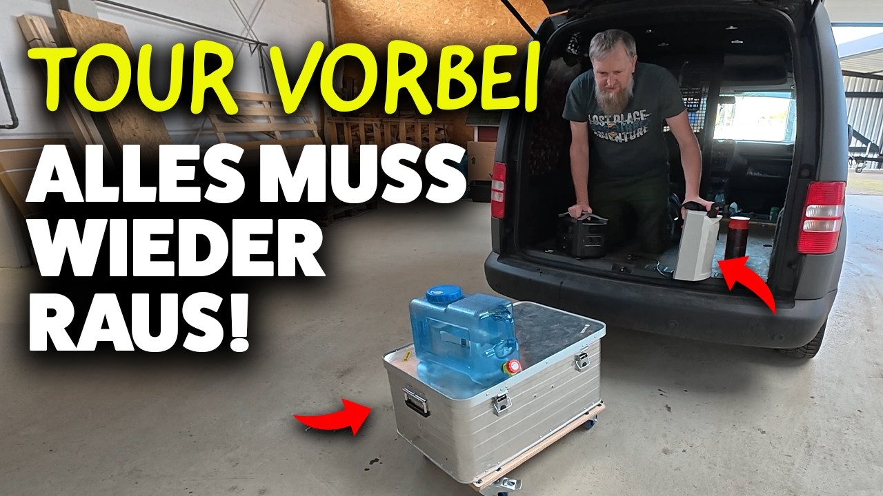 Tour zu Ende! Jetzt wird der Caddy wieder ausgeräumt...