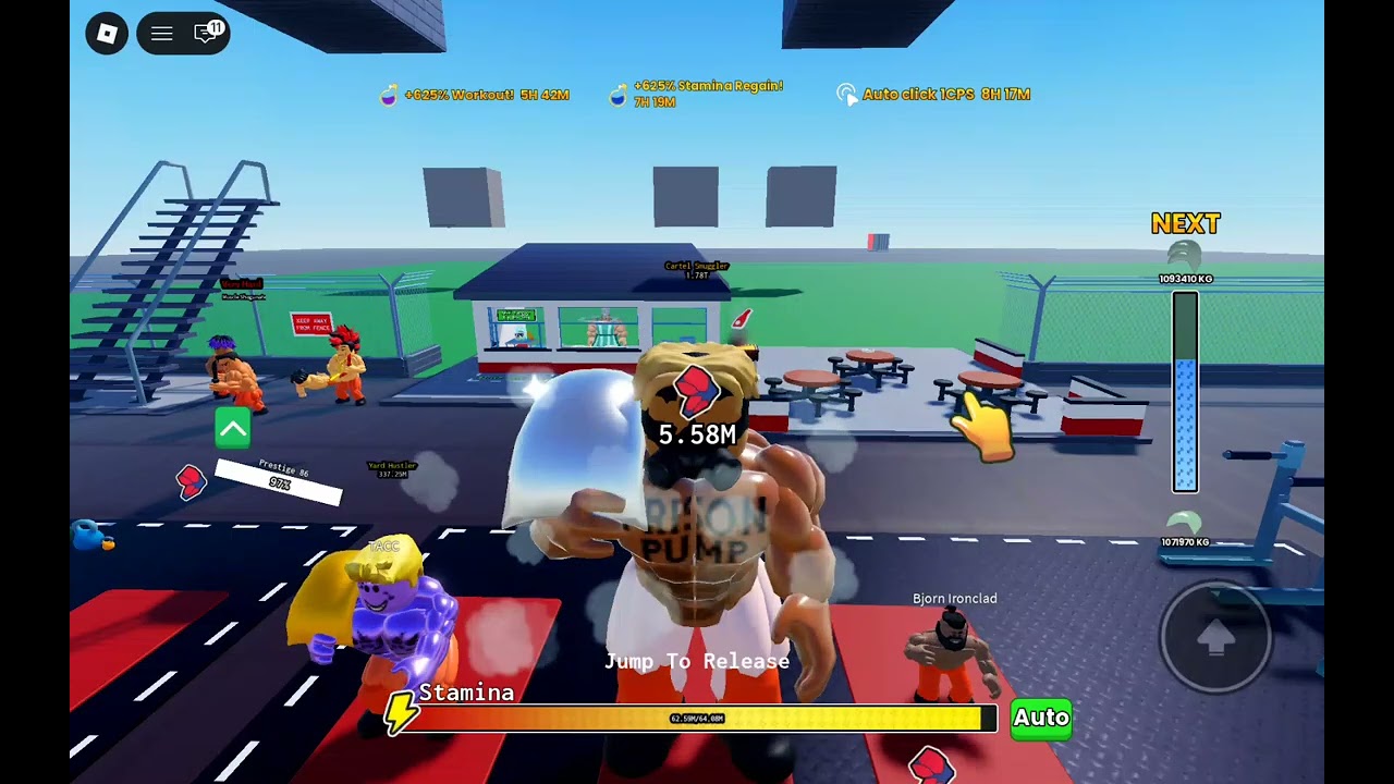 1 hour of grinding prison pump(prestige 85)