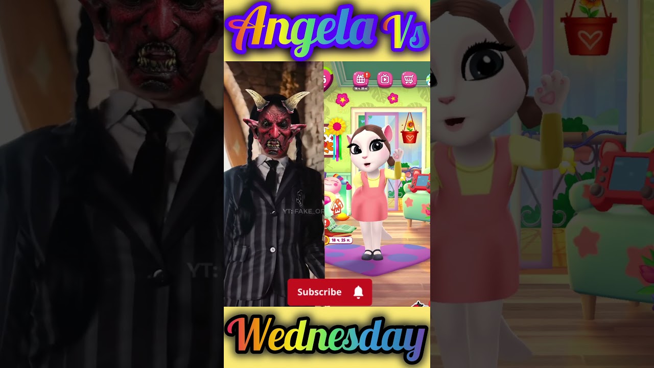 Enid! Angela vs Wednesday I 😯 😅#shorts #angela #wednesday #enid