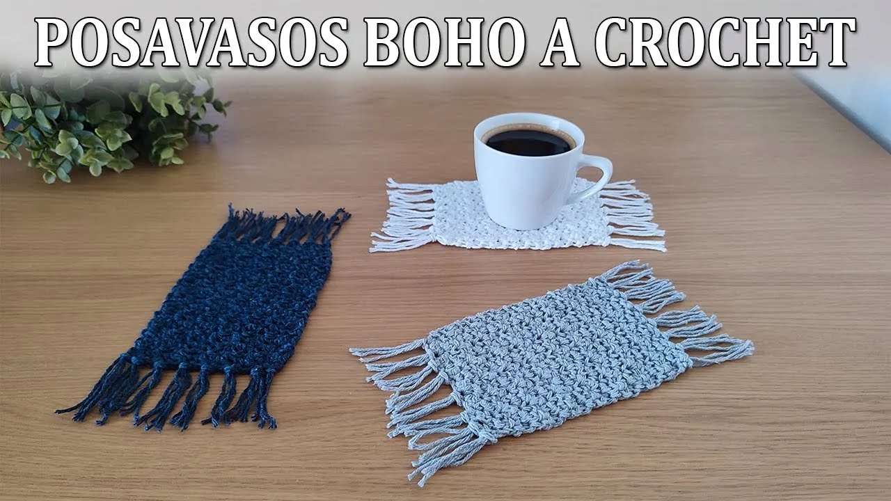 POSAVASOS A CROCHET ESTILO BOHO MUY FÁCILES Y RÁPIDOS DE HACER para aprovechar restos de hilos.