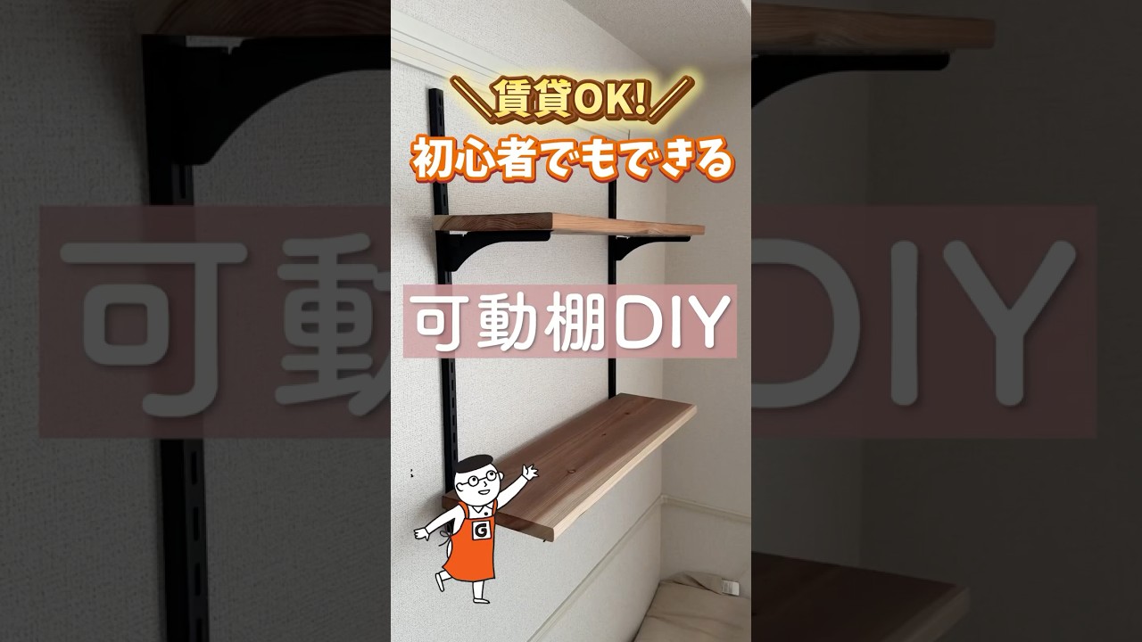 賃貸OK！ピンだけで簡単に壁面収納が作れる可動棚DIY  #shorts