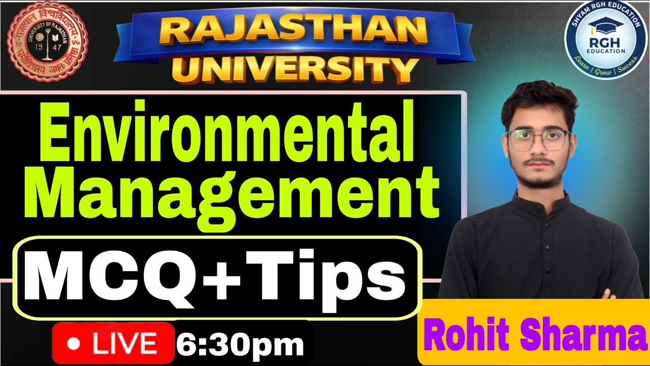 Environmental Management MCQ + Exam Tips | Rajasthan University Important Questions |