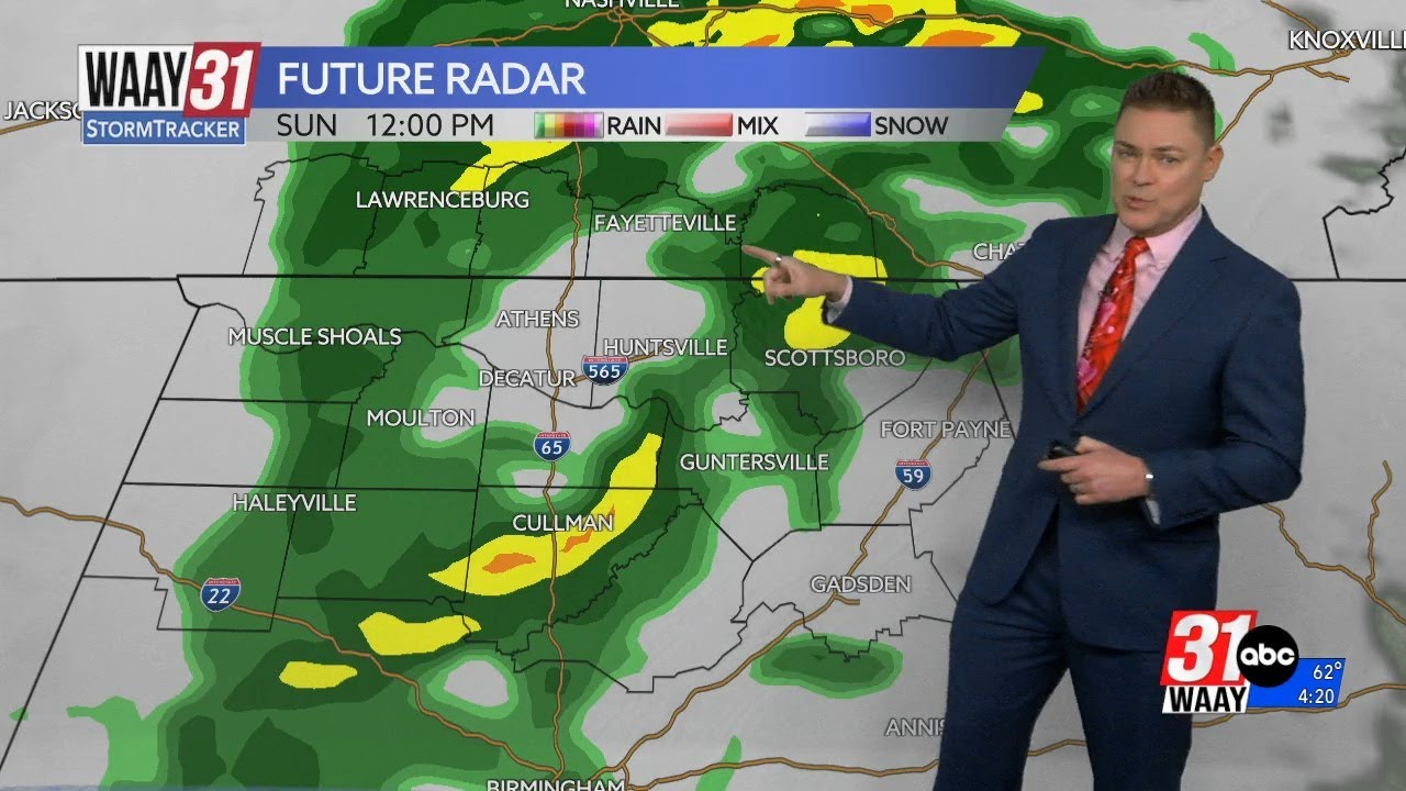 Rainy end to the weekend across north Alabama