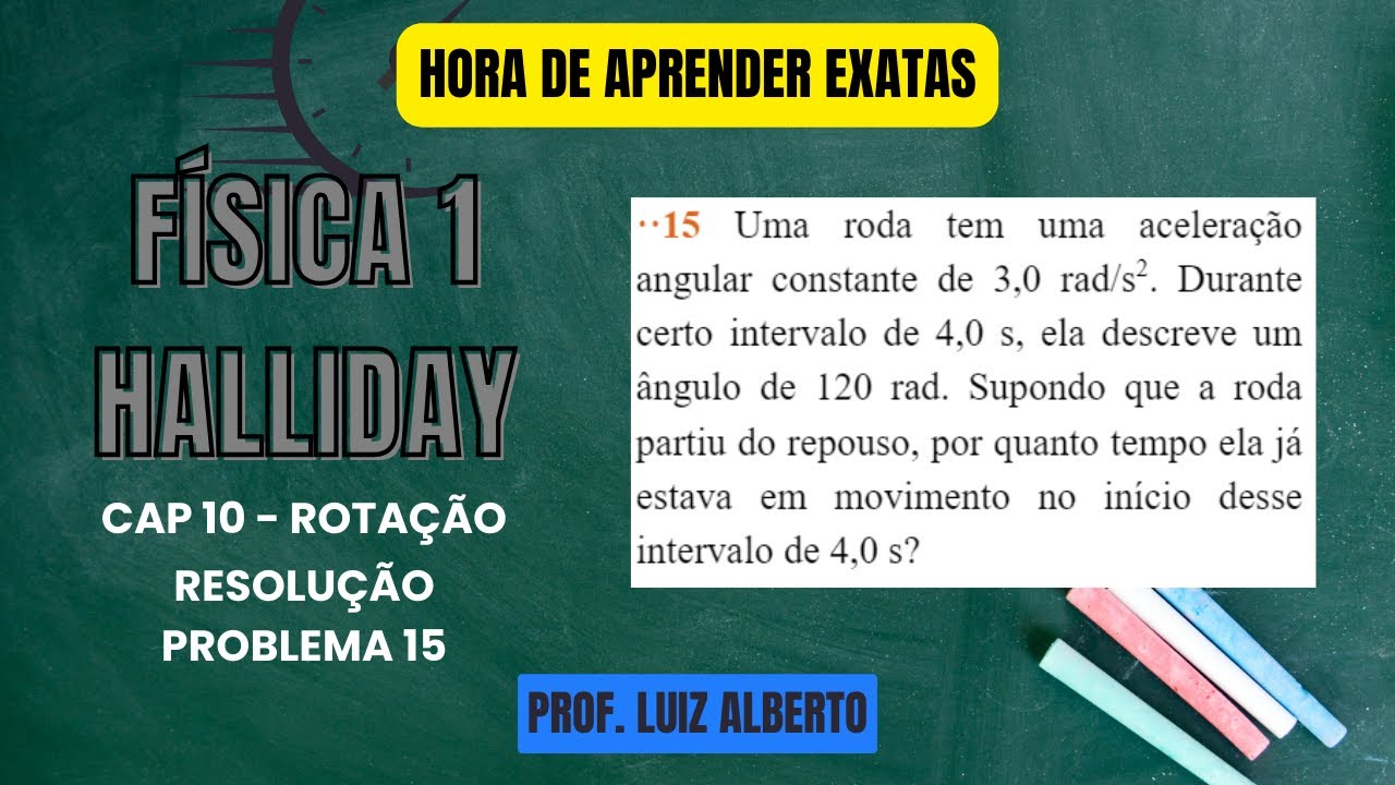 15. Uma roda tem uma aceleração angular constante de 3,0 rad/s2. Durante certo intervalo de 4,0 s...